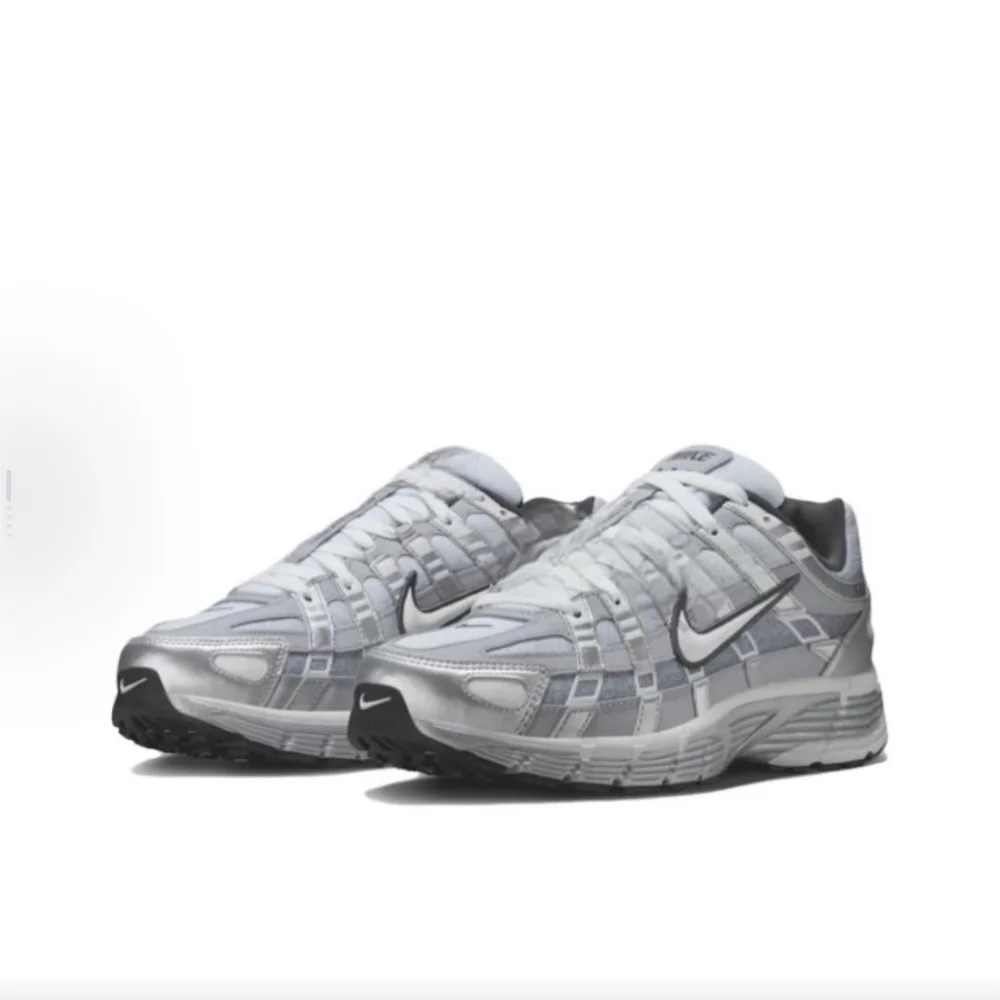 Nike P-6000 Fashion Comfort Fabric Leather Durable Low-Top Casual Running Shoes Men's Silver Grey IH4465095