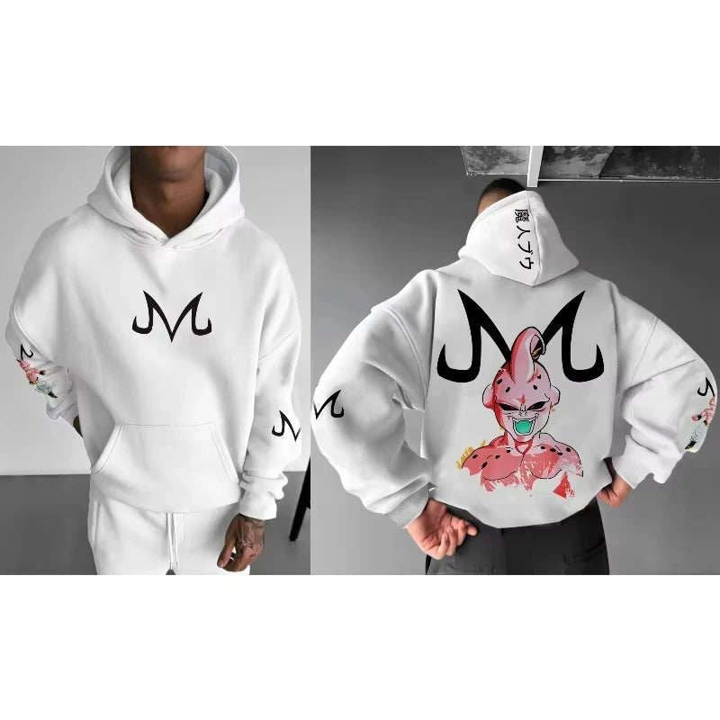 Dragon Ball Men's Hoodie Sweater Majin Buu Japanese Anime Spring Autumn Boys Children's Long-sleeved Parent-child Outfit - ATFH