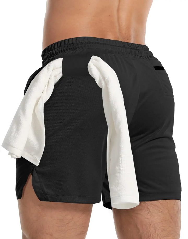 Men's sports shorts, fitness pants, casual running shorts, mesh quick-dry breathable training shorts for marathon