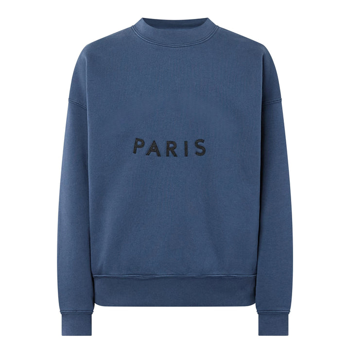 navy Cotton Sweatshirt women Soft Fleece Lining crew neck long sleeve sweatshirt female autumn winter - ATFH
