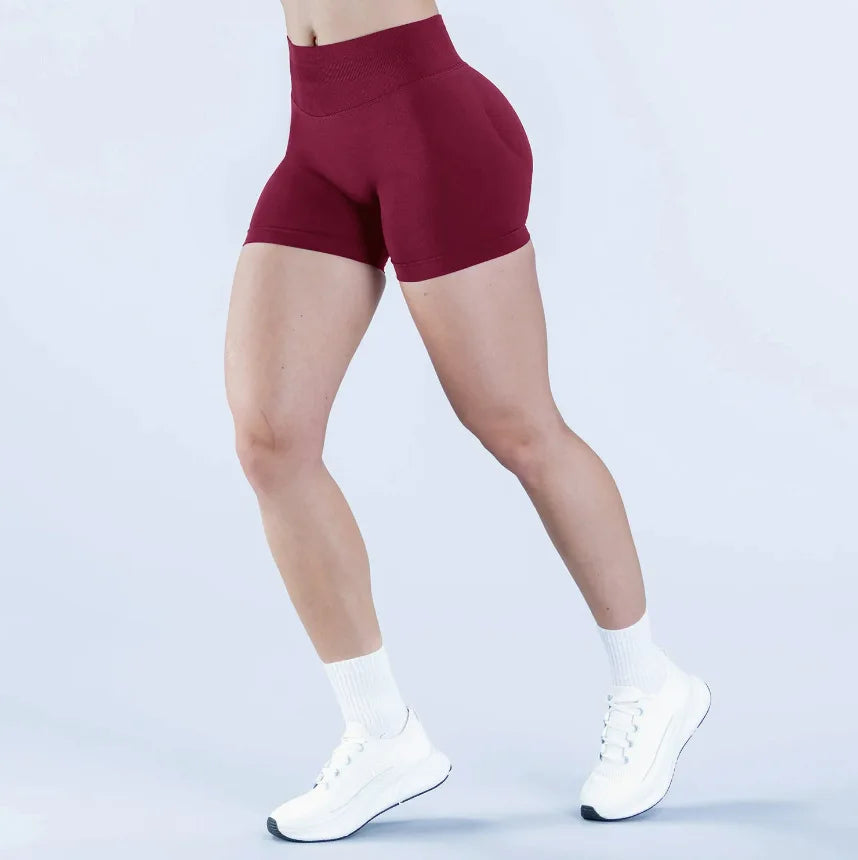 Denyf 4.5" GYM Shorts Low Ribbed Band Yoga Shorts Seamless Scrunch Bum Workout Gym Shorts Booty High Stretch Running Shorts