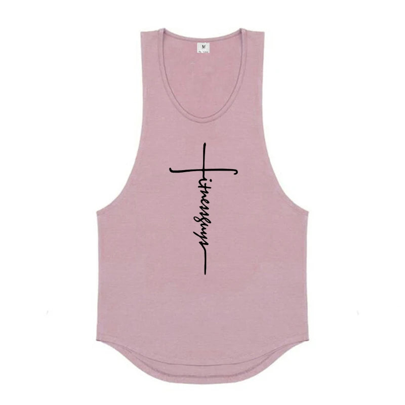 Fitness Guys Running Vests Men Bodybuilding Stringer Tank Tops Summer Cotton Fashion Casual Singlets Muscle Gym Sleeveless Shirt