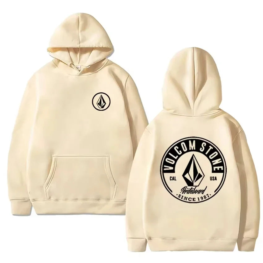 New Fashion Hoodie Women and Man Hoody Volcom Stone Double-sided Casual Graphic Sports Tops Breathable Streetwear Clothing