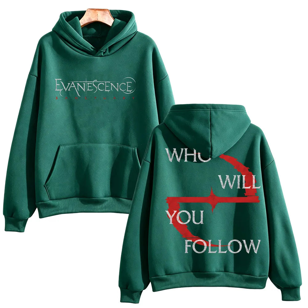 Evanescence Who Will You Follow Hoodie Unisex Gothic Rock Band Sweatshirts Long Sleeve Fans Concert Streetwear Unisex Loose Tops