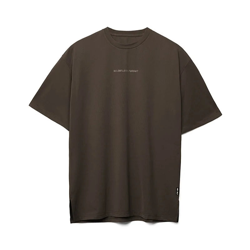 Men's Gym Polyester Quick Dry Running T Shirt Fitness Casual Shirt Training Exercise Clothes Sport Shirt Tops Lightweight ATFH
