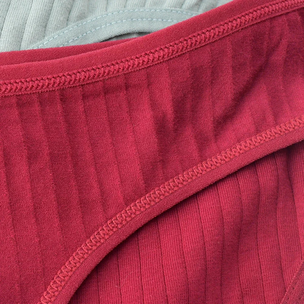 3PCs Teen Girls Cotton Underwear Low-Rise Heart Print Briefs Soft Breathable Everyday Panties Minimalist Design Lady Summer Wear
