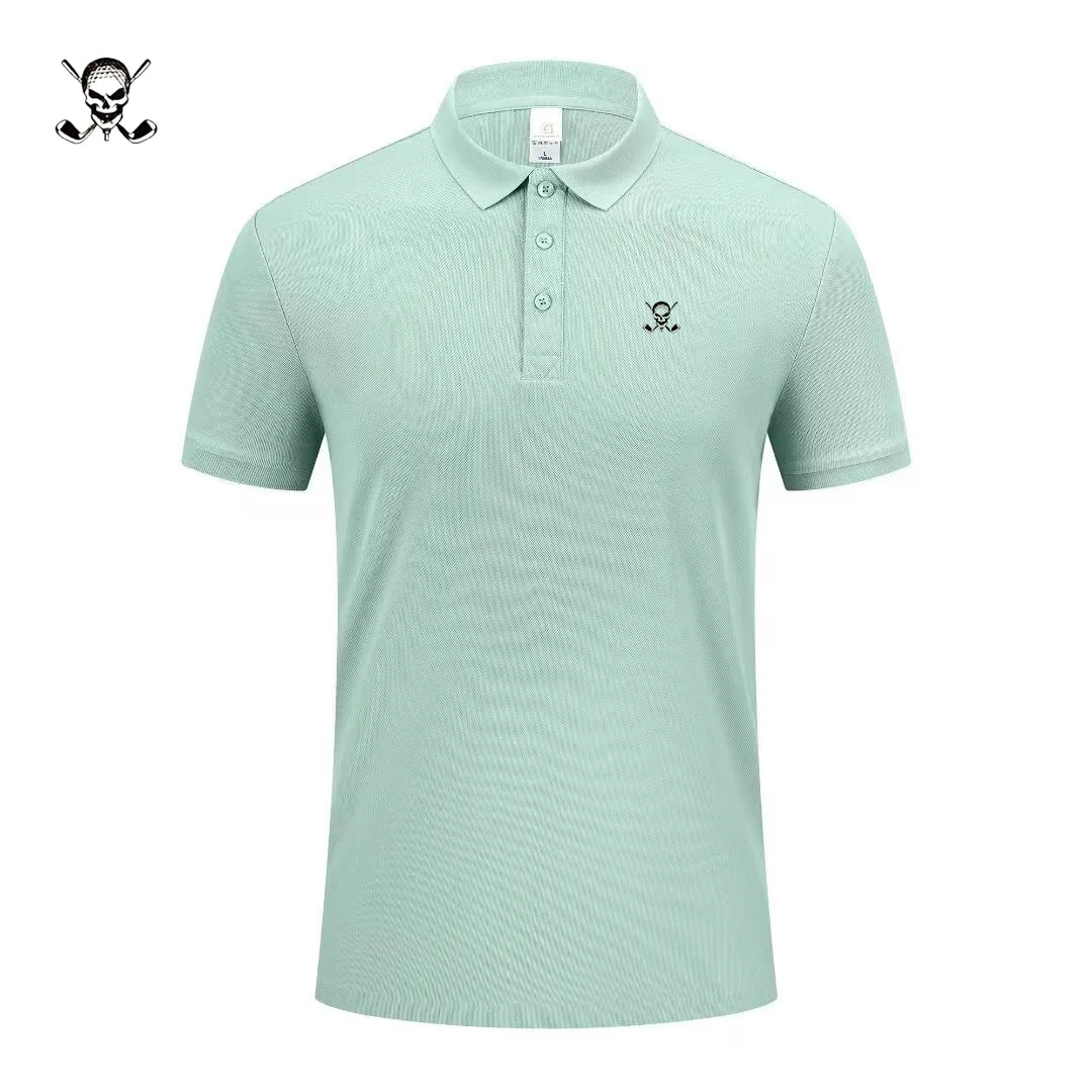 Fashion brand polo shirt short sleeved men's printed design top summer new comfortable breathable high-end casual lapel T-shirt