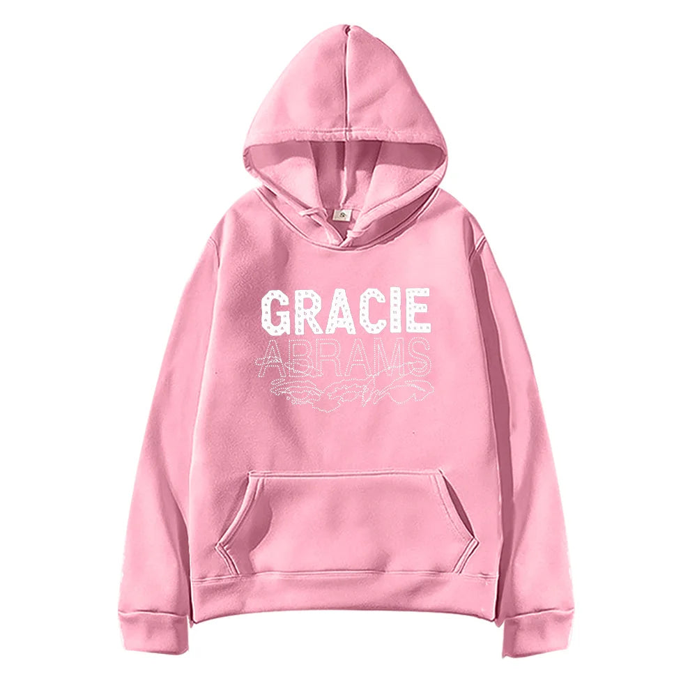 Gracie Abrams Letter Repeat Navy Unisex Hoodie Fashion Harajuku Hip Hop High Quality Sweatshirt Men Women Oversized Sportwear - ATFH
