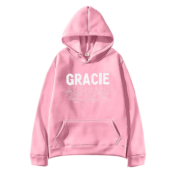 Gracie Abrams Letter Repeat Navy Unisex Hoodie Fashion Harajuku Hip Hop High Quality Sweatshirt Men Women Oversized Sportwear - ATFH