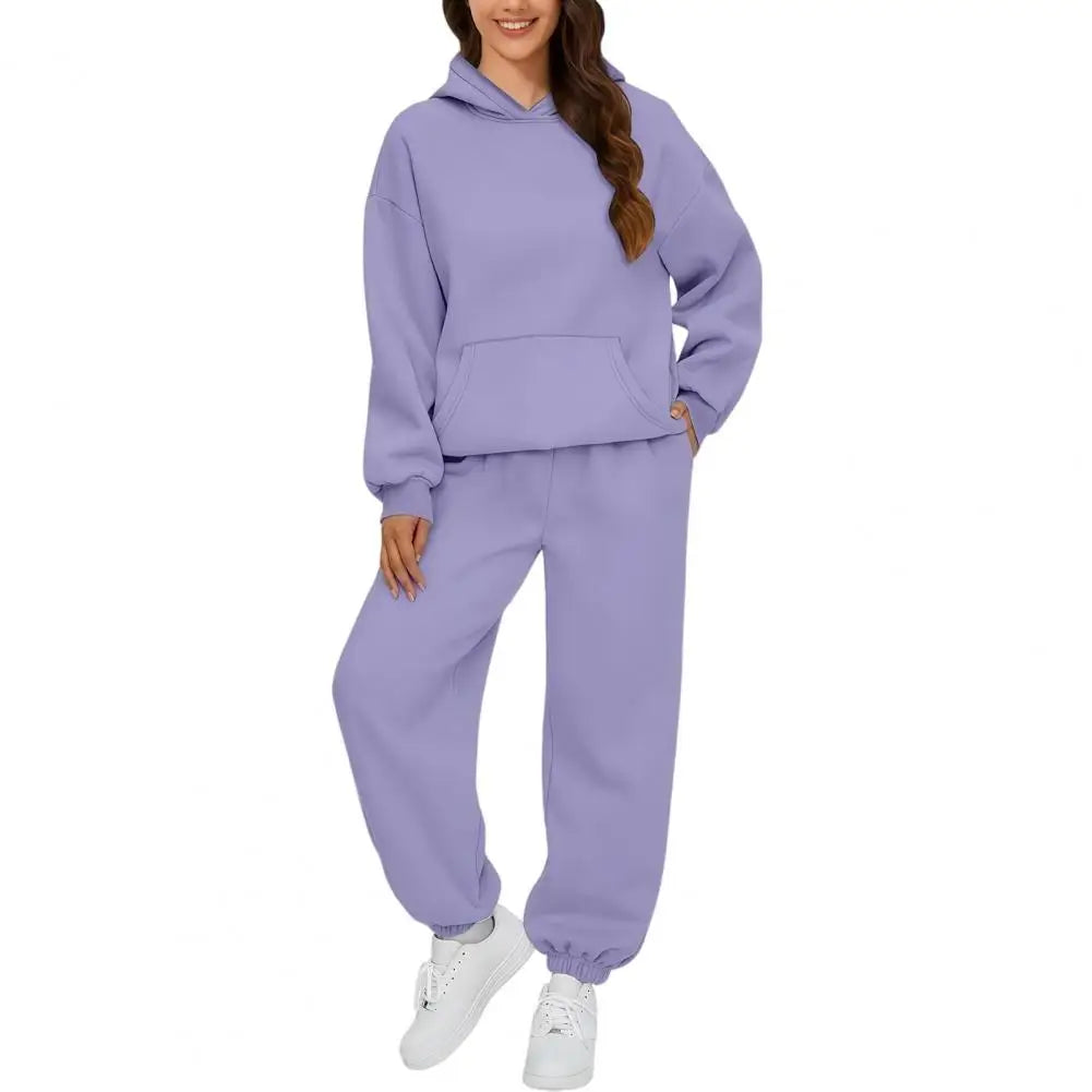 Women's Two Piece Tracksuit Set Long Sleeve Hoodie & High Waisted Joggers Sweatpants Sportswear Matching Outfit for Spring