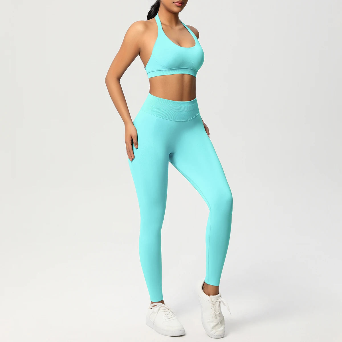 2 Piece Yoga Clothes Women's Tracksuit Athletic Wear Pilates Fitness Suit Gym Workout Push Up Clothes Sports Bra Leggings Suit - ATFH