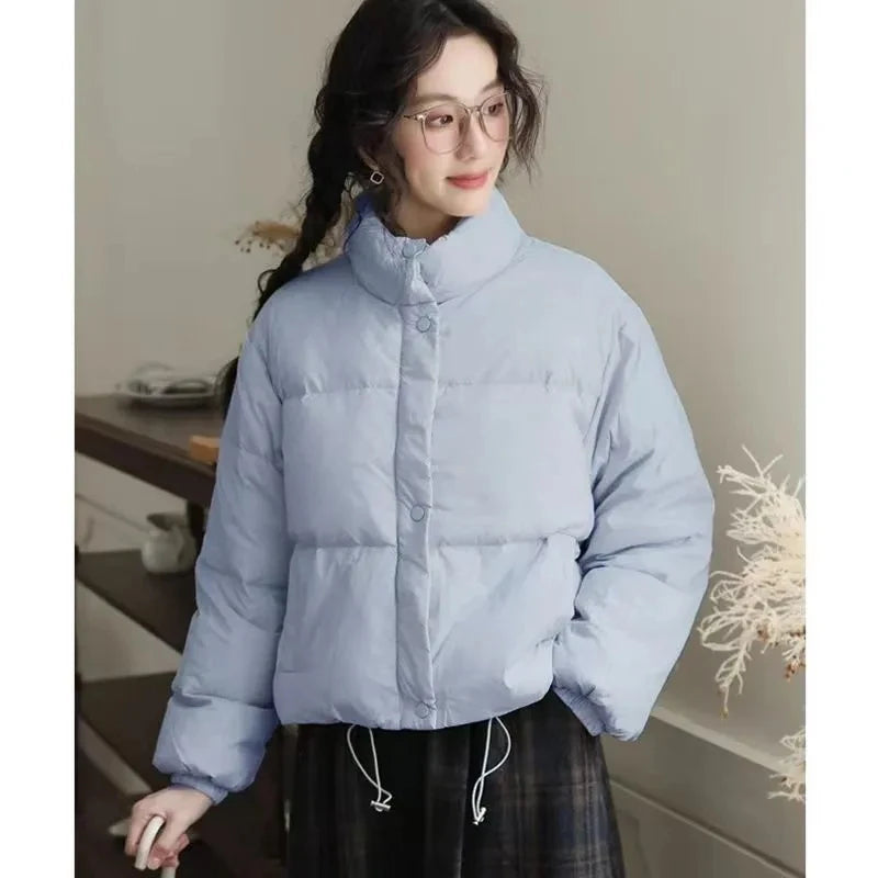 Winter Women's 2025 New Cotton Jacket Short Cotton Jacket Design Thickened College Style Cotton Coat Winter Blue Yellow Black ATFH