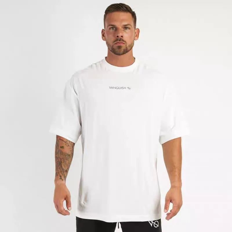 New Muscle Captain Fitness Men's Running Sports Casual Exercise Short-sleeved Cotton Breathable Multi-color T-shirt ATFH
