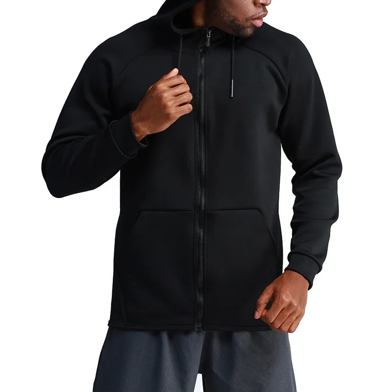 Custom LOGO men's autumn and winter sportswear basketball training jacket outdoor running quick-drying fitness hoodie jacket top - ATFH