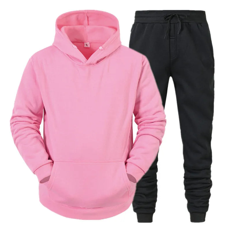 Men Sportswear Sweater Suit Hoodies + Pants Sports Clothing Spring Autumn Sets Jogging Trousers Running Male Tracksuits - ATFH