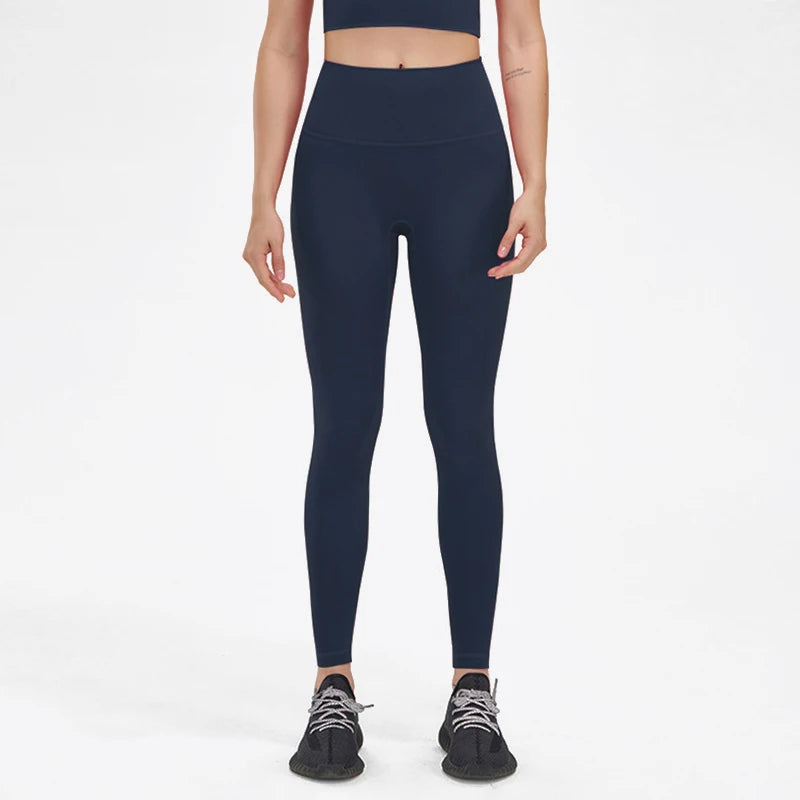 SOISOU Nylon Yoga Gym Leggings Women Girl Fitness Soft Tights High Waist Elastic Breathable No T Line Sports Pants 50 Colors ATFH