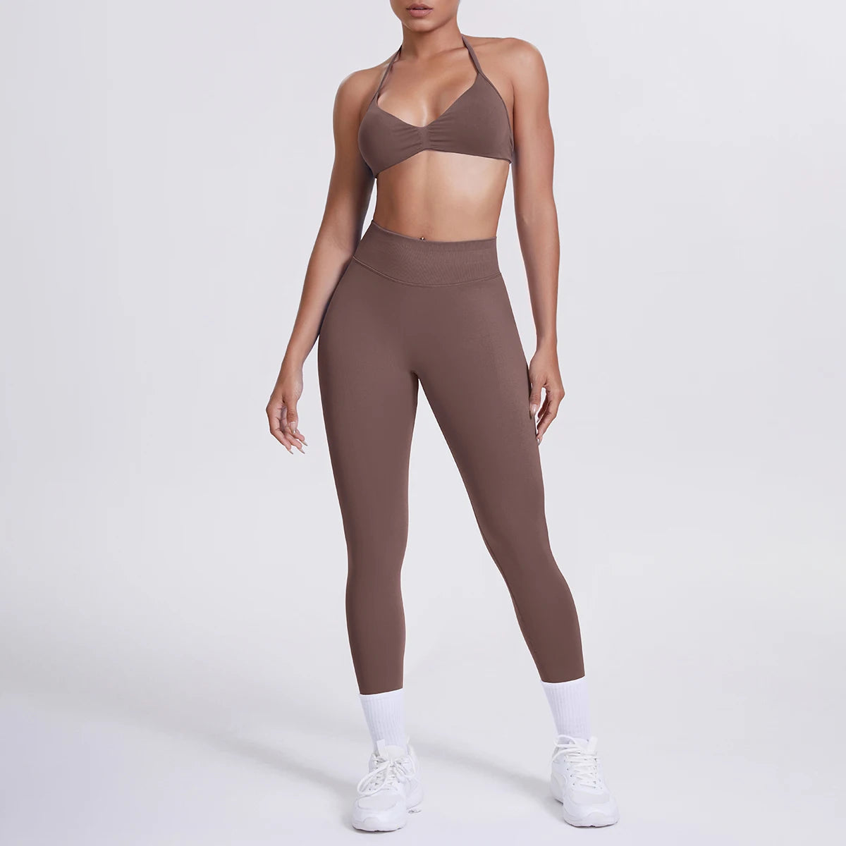 Women 2pcs Patchwork Sport Yoga Suit Training Sleeveless Sport Gym Tops Tummy Control Slimming Booty Leggings Yoga Suit Sports - ATFH