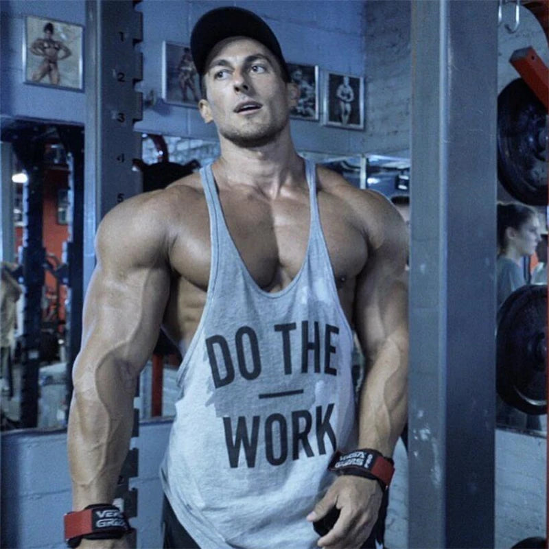 Y Back Cotton Gym Tank Tops Men Sleeveless Tanktops For Men Bodybuilding Clothing Undershirt Fitness Stringer Vest