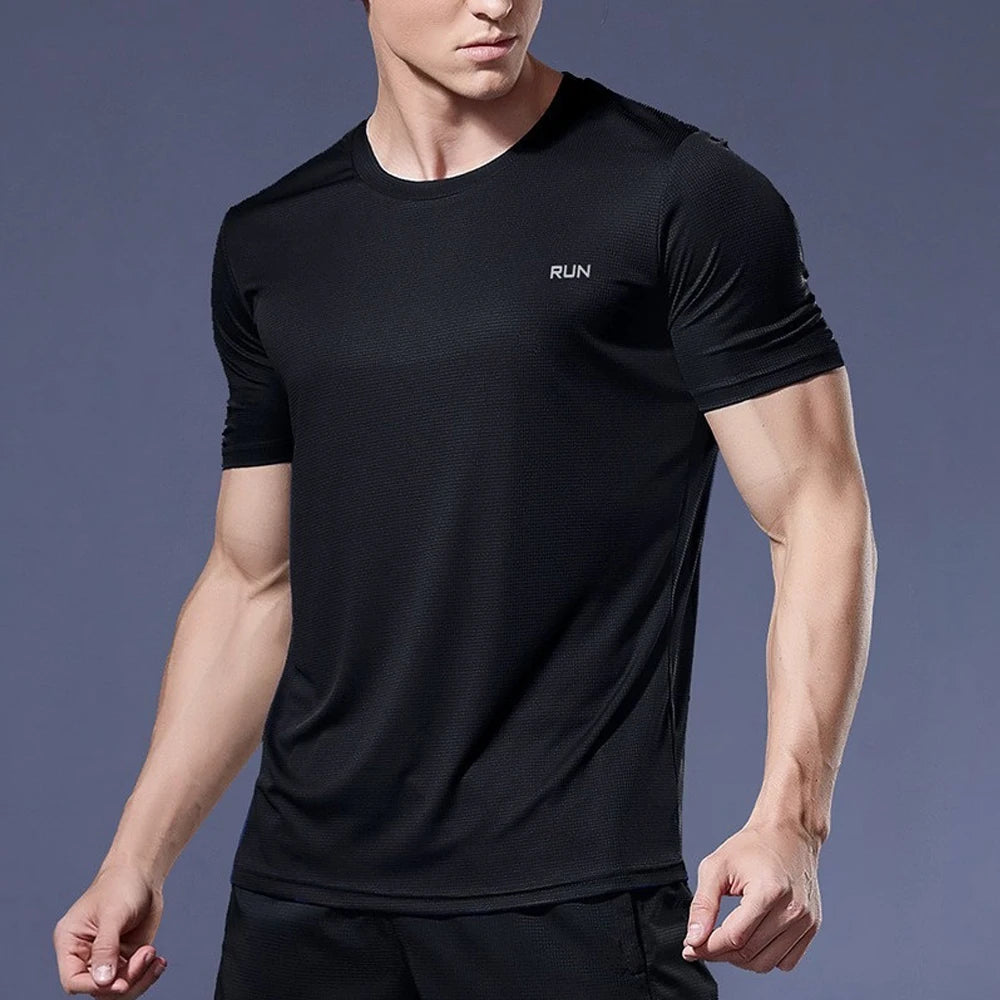 Men's Compression Sport T-Shirt Gym Workout Training Running Shirts Quick Dry Short Sleeve Tee Tops Sportswear Soccer Jersey Men