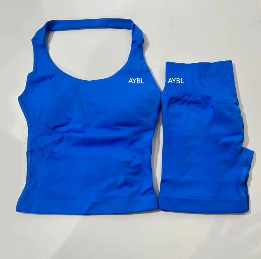 Two Pieces Yoga Set Women's Sports Empower Seamless Short Sports Top Bra Adapt Seamless Shorts Yoga Bra Set leggings Tahsi Fashion House
