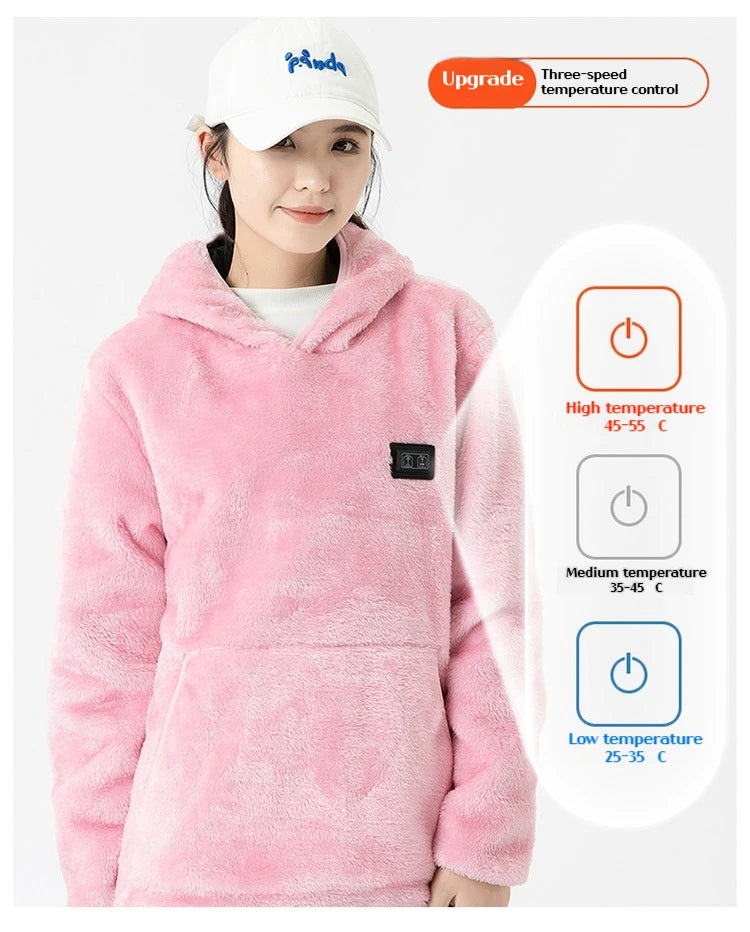 2025 Newest Heating Hoodie USB Electric Warm Hoodie for Men Women Winter Heated Vest Hoodie Sweatshirt New Hoodie Winter Clothes - ATFH