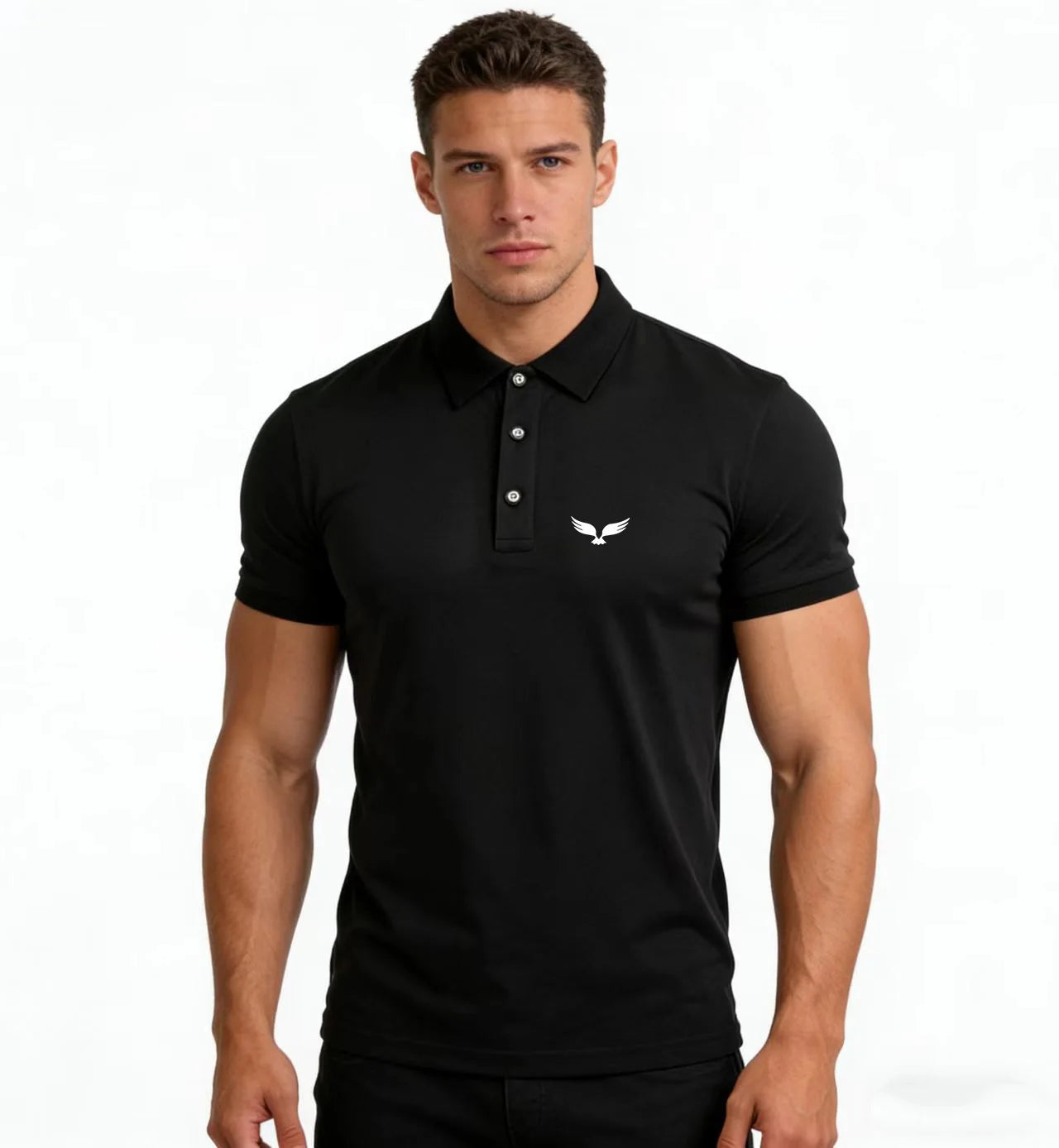 Men's and women's polo shirt - collar short sleeved premium fit design, suitable for daily travel and business style,