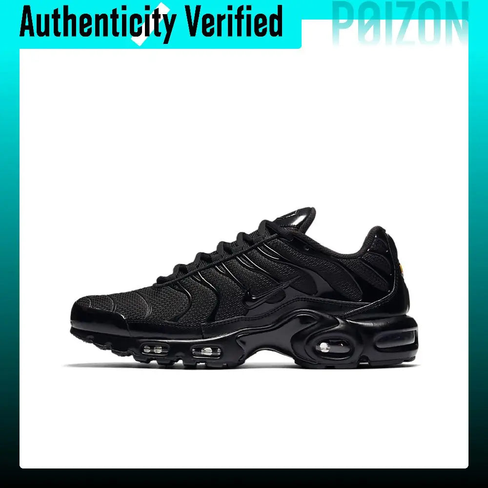 Nike Air Max Plus Vintage Cushioning Breathable Low top Casual City Commuting Running Shoes Men's Black 604133-050