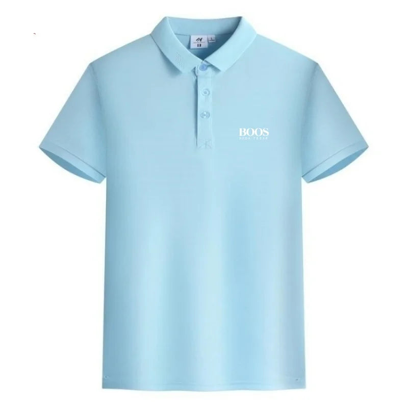 New men's high-quality short sleeved polo shirt, summer fashion, casual, comfortable, breathable and cool top