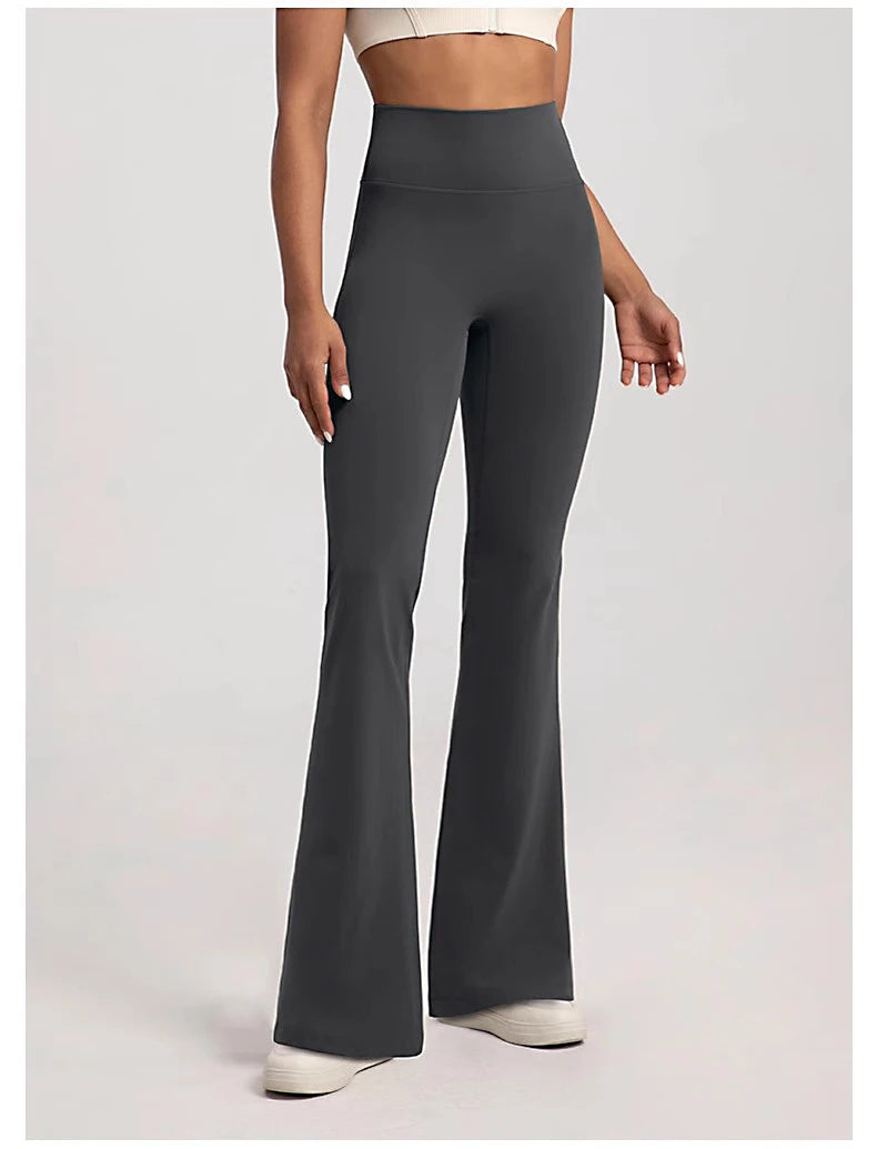 High-Waist Flared Yoga Leggings for Women High-End Wide-Leg Breathable Gym Casual Sports Bottoms ATFH