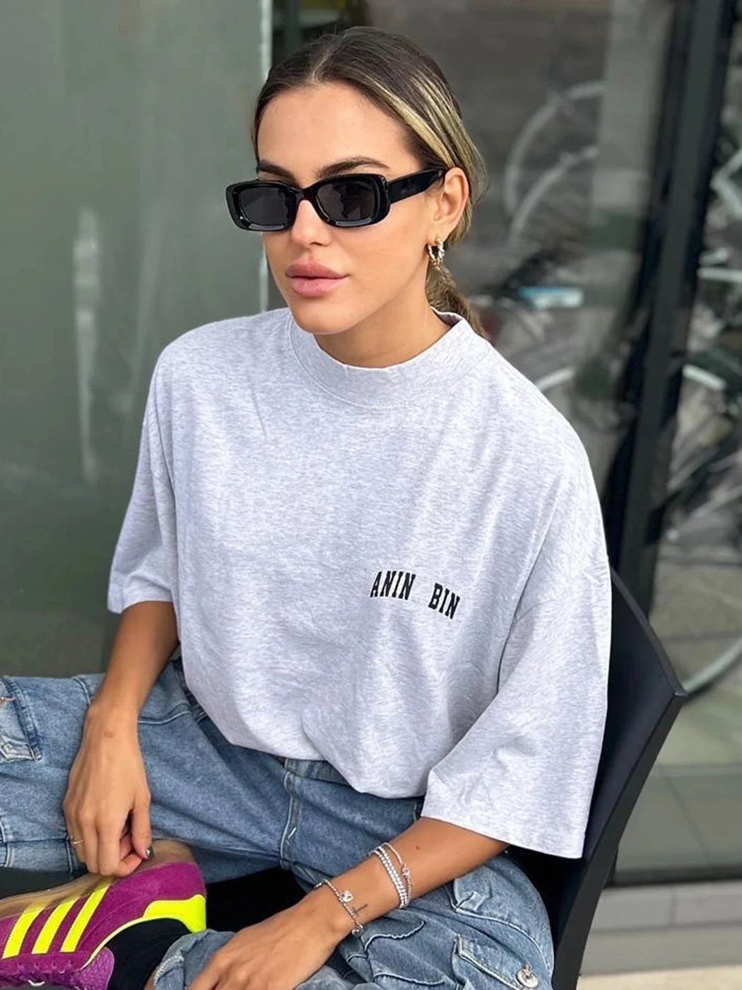 Graphic Aesthetic T-Shirts for Women Summer Clothes 2024 Cotton Half Sleeve Loose Tees Tops Oversized Female Fashion T-Shirt - ATFH