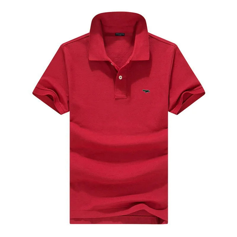 100% pure cotton Spring summer men's fashion sports brand embroidered short sleeved POLO shirt business casual T-shirt