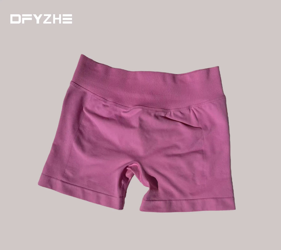 DFYZHE Women's Impact Shorts 4.5" – Seamless High Waist Ribbed Workout Shorts for Yoga Cycling & Fitness Tahsi Fashion House