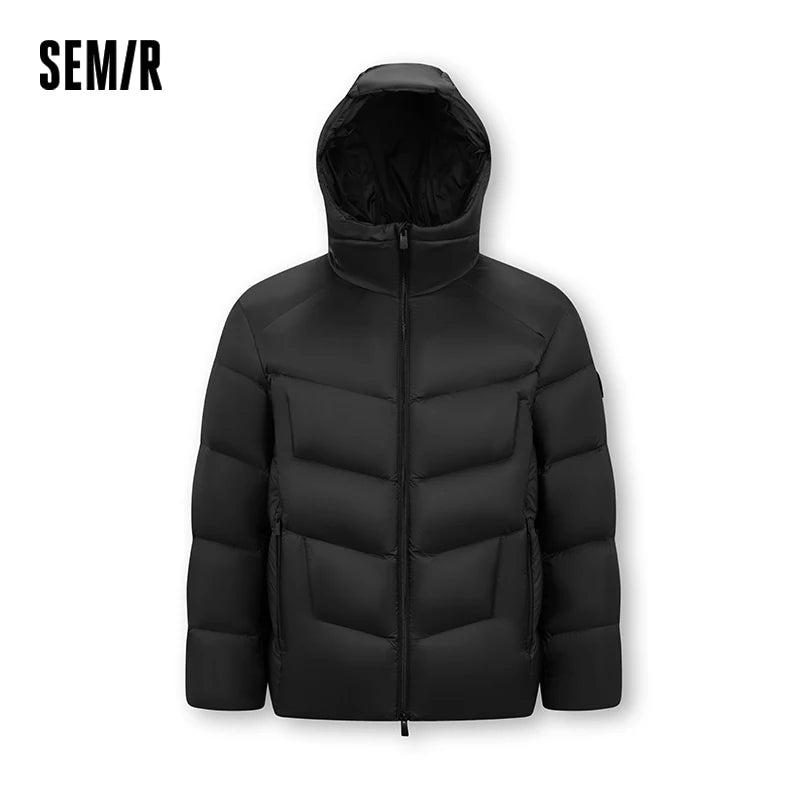 Semir Men Down Jacket Modern Style Lightweight Hooded 90 Percent Goose Down Water Repellent 2026 New Winter Daily Wear