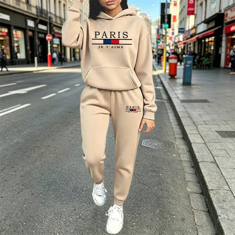 Hot Sales Women's Outfits 2026 Casual Hooded Sweatshirt Suit Outdoors Sports Jogging Clothing AutumnWinter Warm Woman Pants Sets