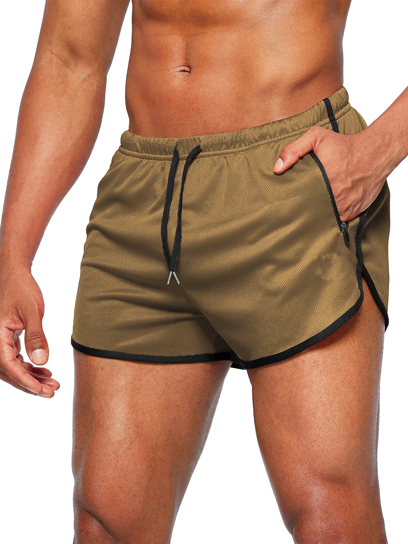 Men's new beach shorts running shorts 3-inch quick drying fitness running fashionable fitness shorts