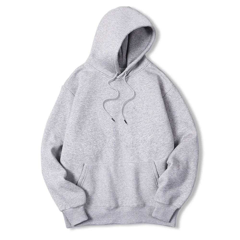 2025 Men's Solid Color Hooded Sweaters Men's Warm Wool Sweater Fashionable Street Clothing Loose  Breathable Jersey Brand Hooded - ATFH