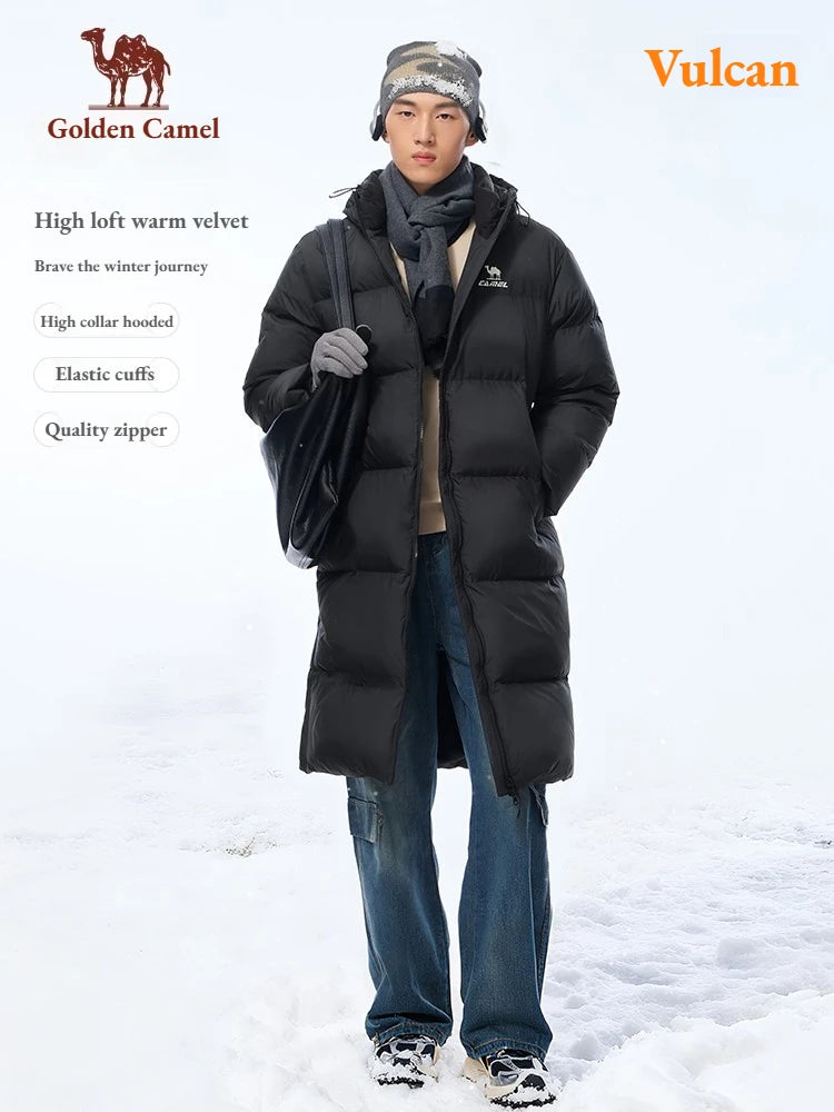 Golden Camel Outdoor Down Jackets Women Winter Mid-Length Thickened Waterproof Windproof Warm Hiking Jacket for Men's Clothes