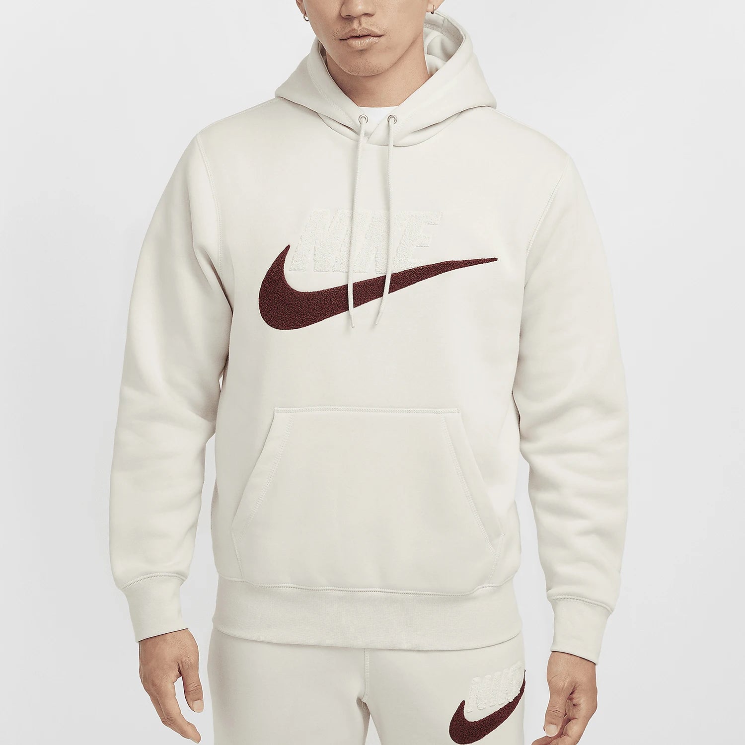 Nike Official Authentic CLUB BB PO Men's Loose Sport Fleece Hoodie FN3105-104 - ATFH