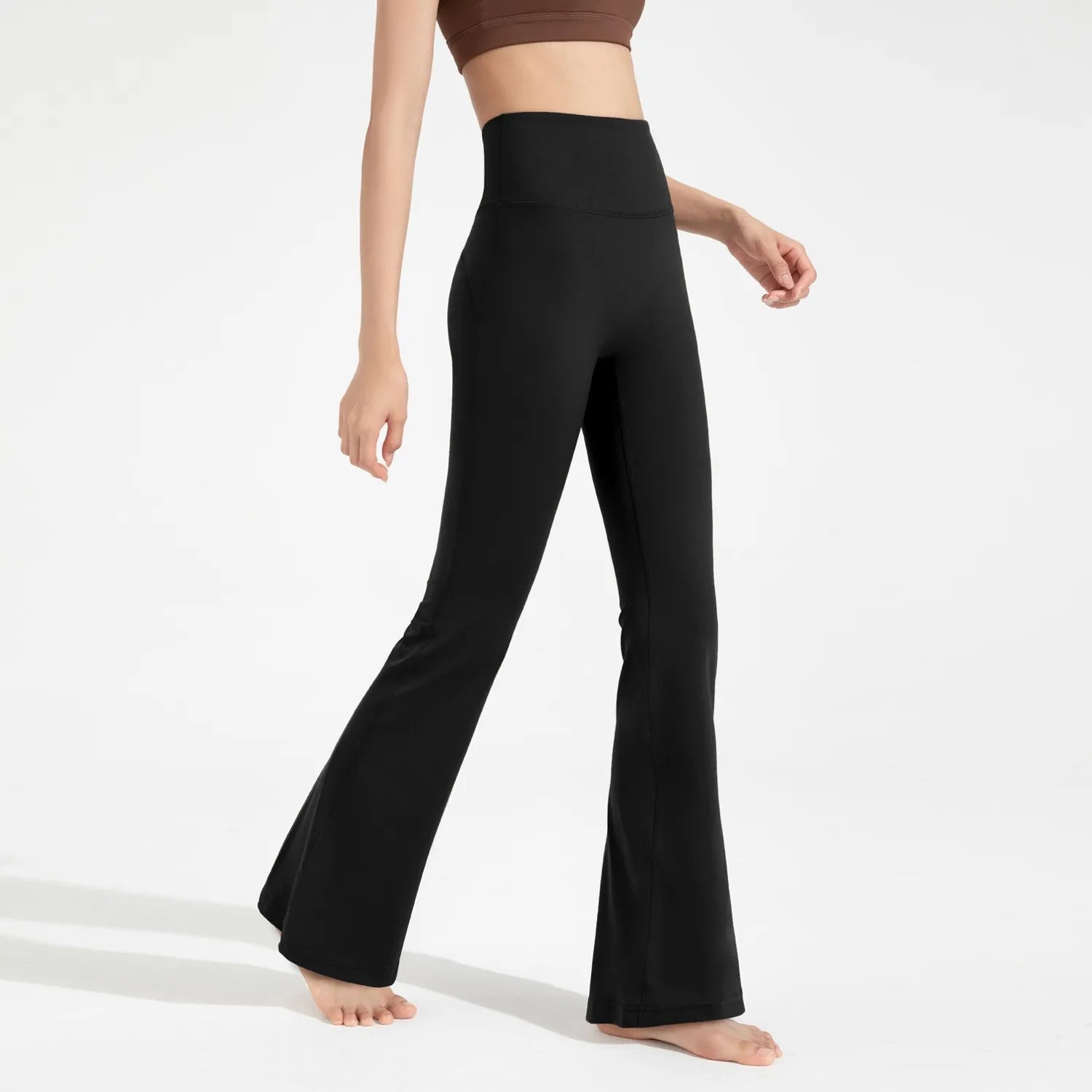 High-end Seamless High-Waist Flare Yoga Pants Women's Bell-Bottom Fitness Trousers High-Elastic Gym Tight Sports Leggings ATFH