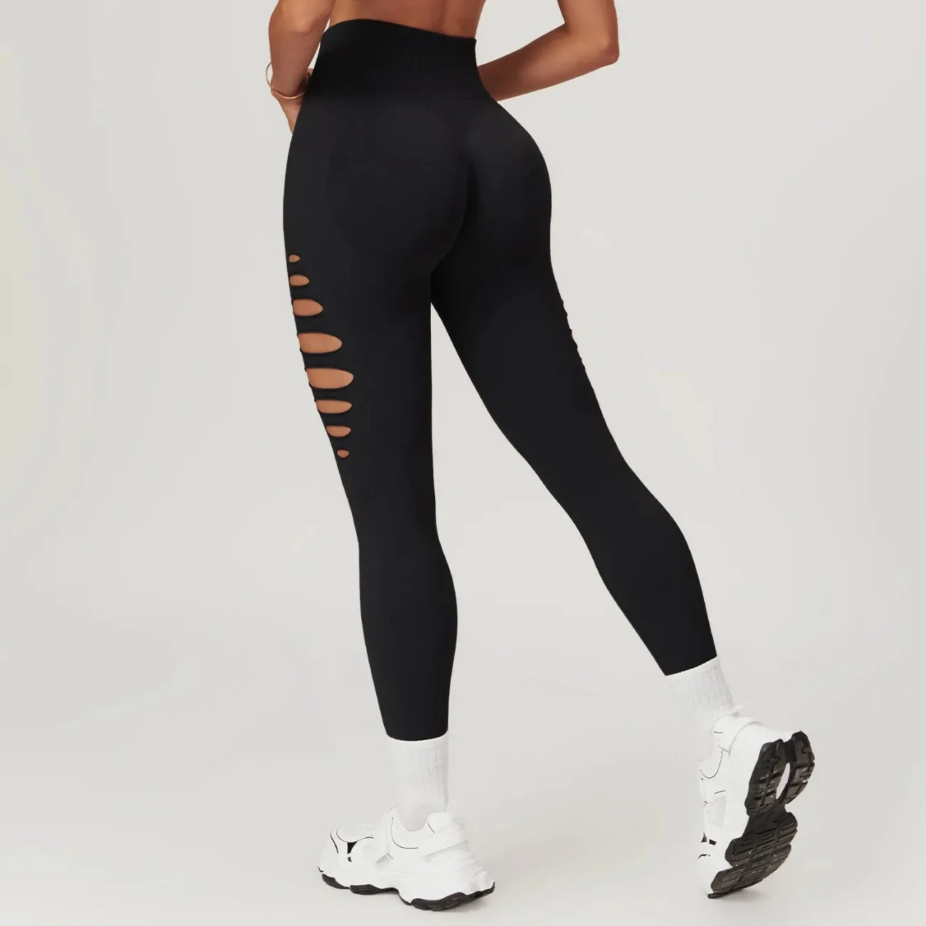 2026 Hollowed Out Seamless Yoga Pants for Women Sexy High Waist Push Up Gym Workout Tights Running Fitness Sports Leggings - ATFH