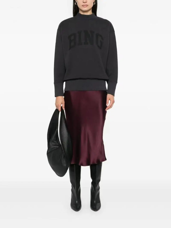 2025 Winter New North American Niche Classic Letter BING Printed Inner Fleece High Neck Loose Women's Sweatshirt - ATFH