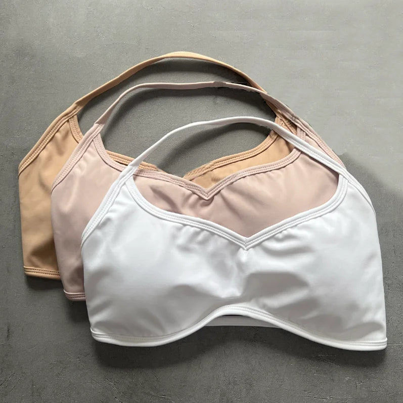 2PCS Pad Halter Bra Women Stretchy Squat Proof Shorts Yoga Set Summer Outdoor Mountain Running Exercise Yoga Set XP37 - ATFH
