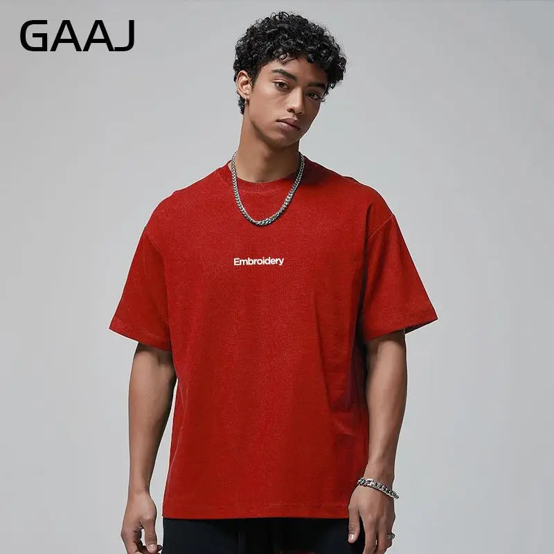 Embroidery Custom Premium T shirt 230gsm 100% Cotton,DIY Customize Text Logo Tee,Dropshipping Fashion Brand Men Women Clothing ATFH