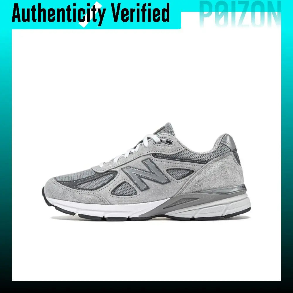 New Balance NB 990 V4 Cushioning Abrasion Resistant Low top Casual City Commuting Running Shoes Unisex Gray U990GR4