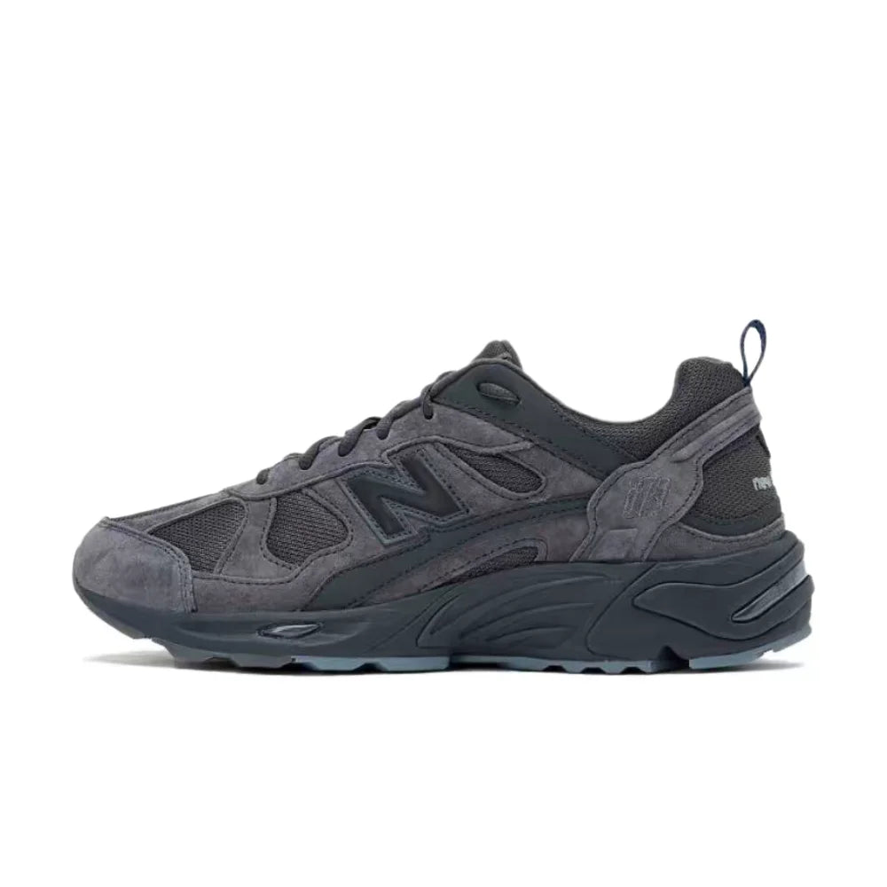 New Balance NB878 Mesh and Suede Non-Slip, Durable Lace-Up Low-Top Casual Shoes for Men and Women, Dark Gray CM878MB1