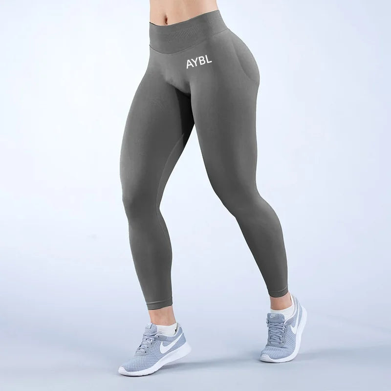 Trendy Yoga Leggings Women Seamless Sports Yoga Pants Low Ribbed Band Gym clothes Fitness Workout wear Scrunch Bum Tights - ATFH
