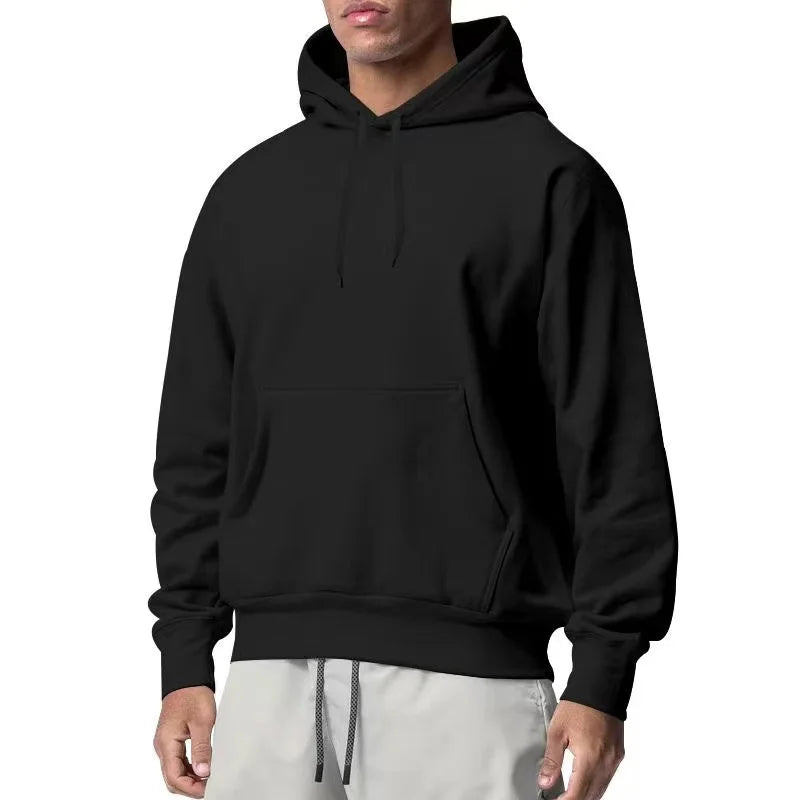 2026 men's and women's new hooded sweatshirt men's solid color sweatshirt women's and men's long sleeved inserted pocket pullove - ATFH