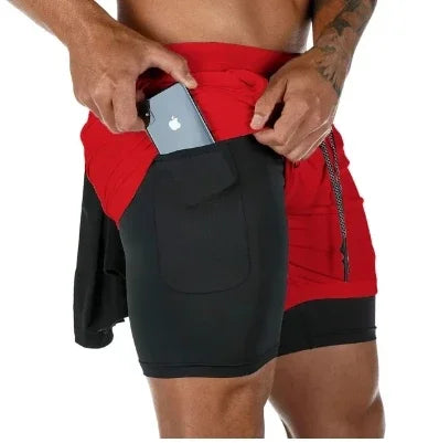 Summer Sports Versatile Double Layer Men's Shorts Everyday Casual Quick-drying Sports Shorts Men