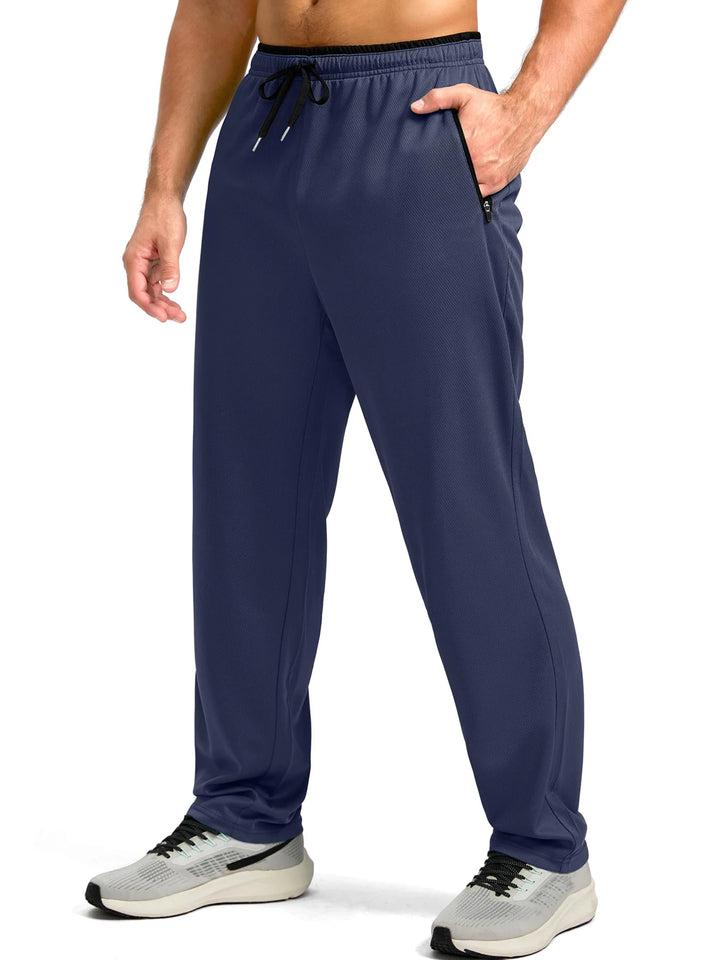 TACVASEN Men's Quick Dry Outdoor Pants Straight Leg Elastic Waist Fitness Running Hiking Yoga Jogging Sweatpants
