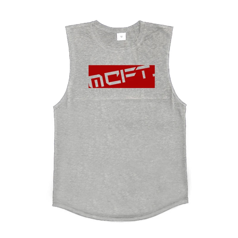 Running Vests Men Summer Cotton Gym Clothing Fitness Tank Top Muscle Bodybuilding Stringer Tank Tops Workout Sleeveless Shirt